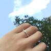 Women Seven Rhinestones Inlaid Wedding Engagement Ring Gift Thin Band