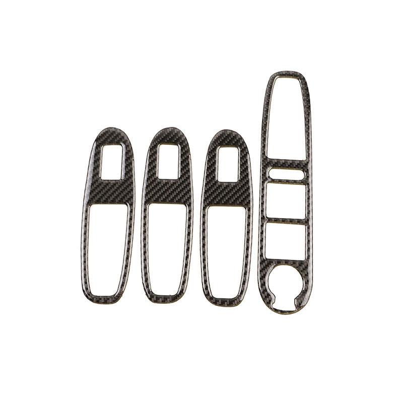 For Alfa Romeo 159 2004-2011 Soft Carbon Fiber Car Interior Door Armrest Window Glass Lift Panel Switch Button Frame Cover Trim