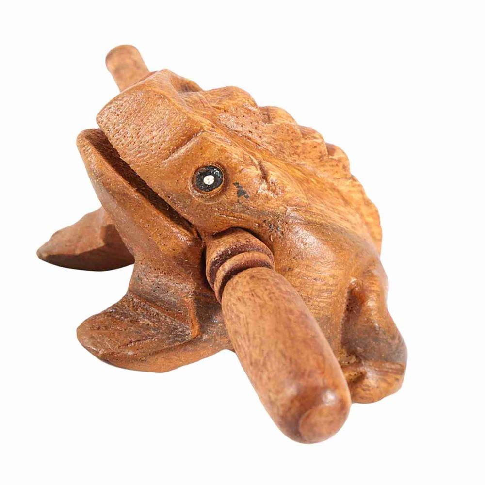 Wooden Wood Frog Percussion Instrument Solid Wood Carved Solid Wood Carved Frog Craft Display 7x4cm
