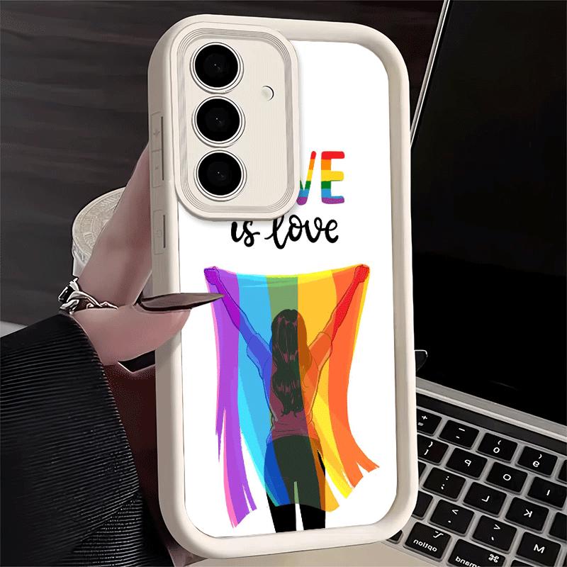 LGBT Rainbow Love Is Love Soft Phone Case for Samsung Galaxy S26 Ultra S25 Edge S24 S23 S22 Plus S21 S20 FE 5G Shell Silicone Fu