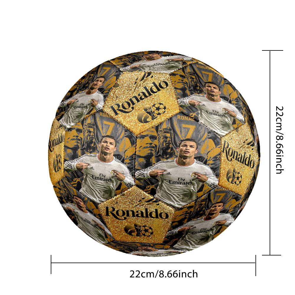 Ronaldo's Legacy Football Size 5 Soccer Ball Machine-Stitched Indoor/Outdoor Training and Matches Unique Gift for Soccer Lovers