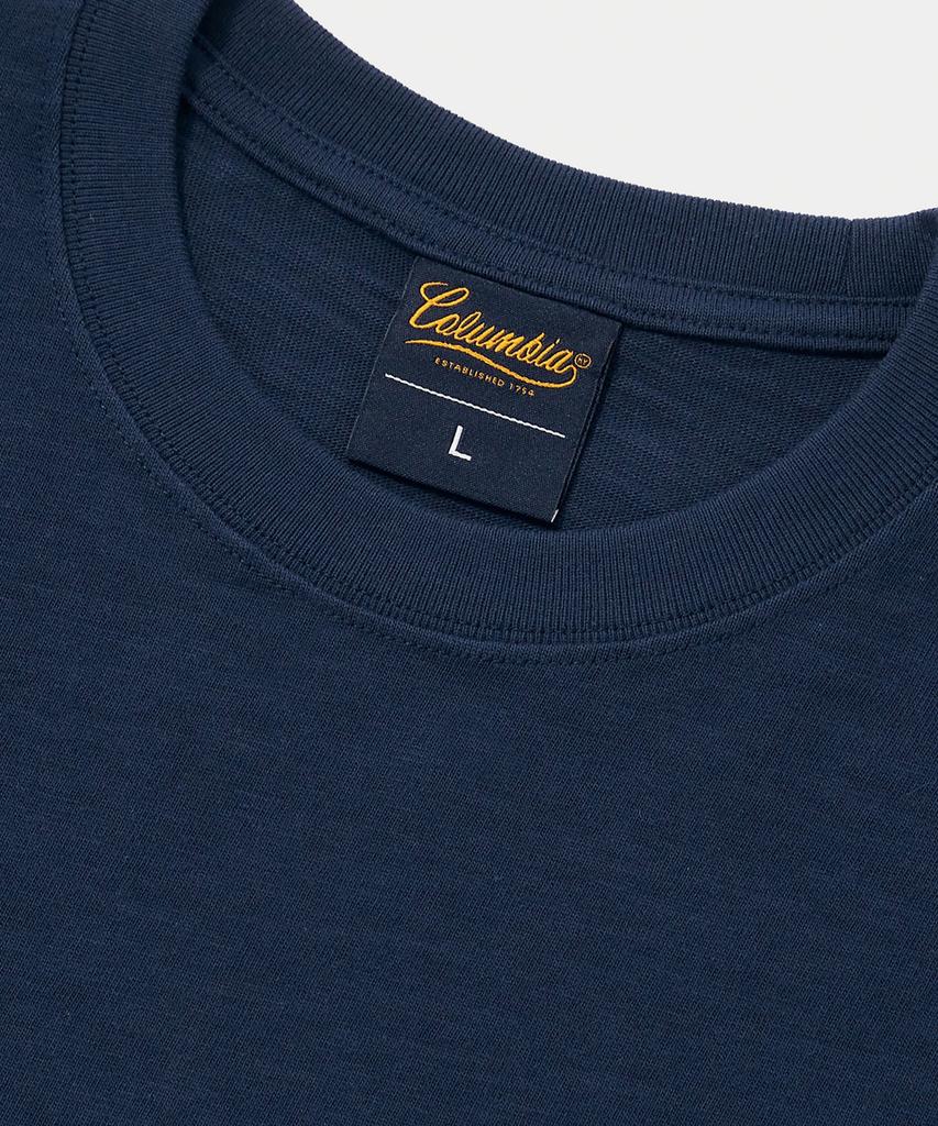 COLUMBIA UNIVERSITY Cu Big Wave Logo S/S T-Shirts Dark Navy