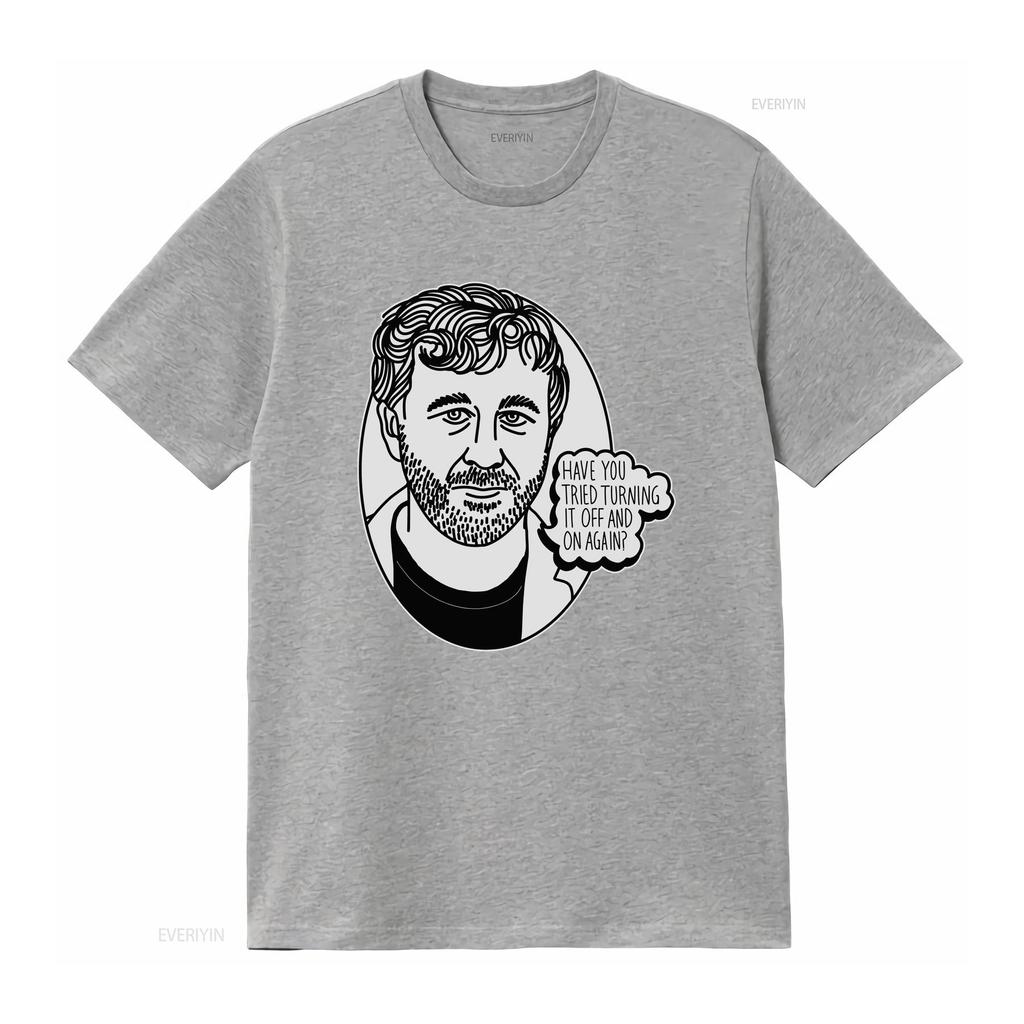 Cult Relevant IT Crowd T Shirt Roy Have You Tried Turning Off and On Again vintage Washed streetwear designer clothes Versatile