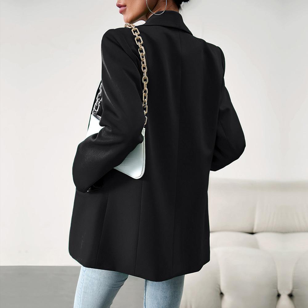 Women's Autumn Winter Solid Color Long Sleeve Casual Temperament Commuter Blazer Suit