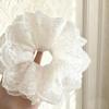 Stunning Lace Trim Wedding Hair Tie: Fairy Sweet Bun Net & Head Flower