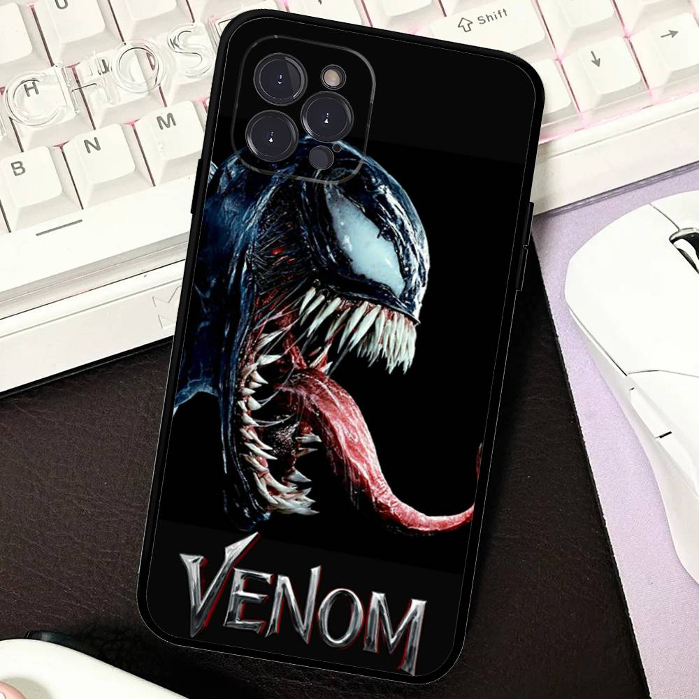 Superhero V-Venom Phone Case For iPhone 16 15 14 11 12 13 Mini Pro XS Max Cover 6 7 8 Plus X Funda Shell