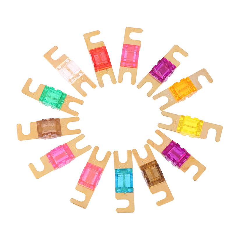 2 Stücke Vergoldete Bolzen Autosicherungen Mini Auto Audio Sicherung 20A 30A 40A 50A 60A 70A 80A 100A 120A 125A 150A 175A 200A 32V Auto Sicherung