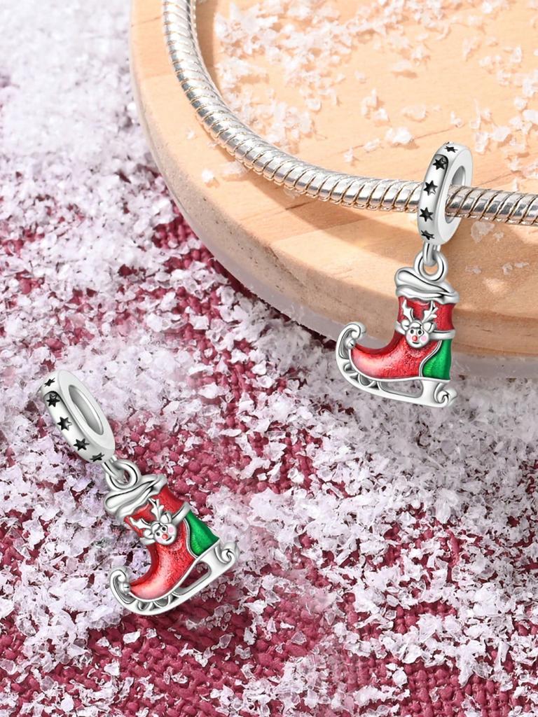 Charms Plata Copper Colors Christmas Gift Strawberry Boots Bead Pendant For Original Bracelet For Women Diy Jewelry Love Gift