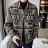 Tweed Jacket Spring Autumn Men's Top Casual Loose New Wool