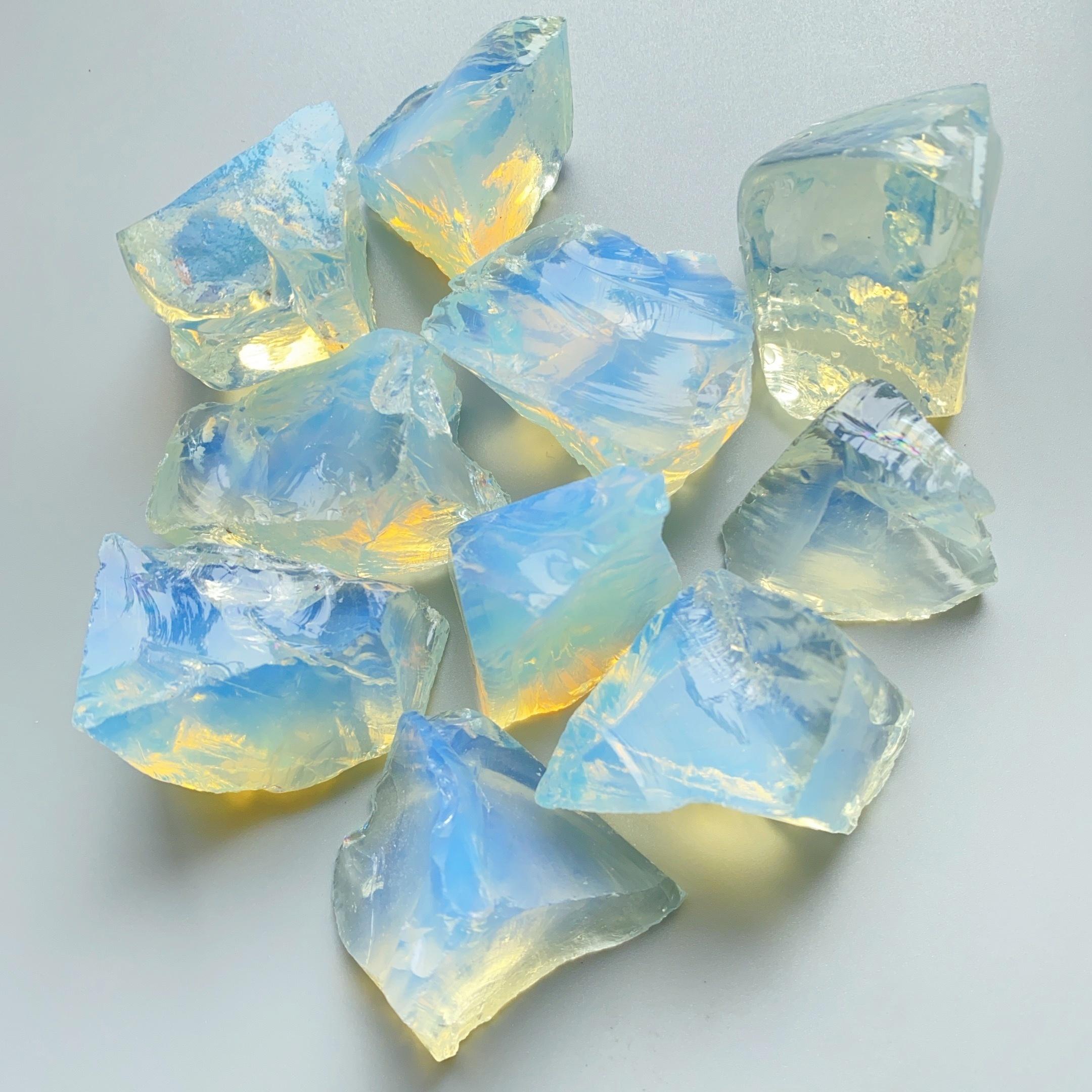 

Glittering Raw Opal, Opal Rough Stones, Interior decoration diffuser stone, An opal with a beautiful golden glow healing crystal 40g белый