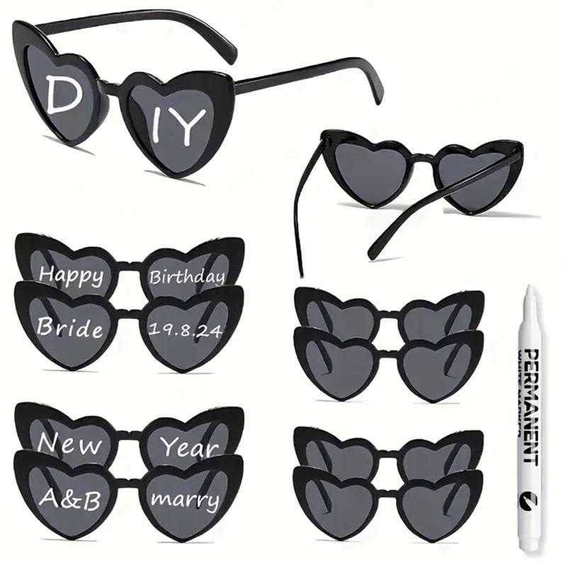 12-100 Pcs Wedding Personalized Sunglasses Bulk Custom Sunglasses with Paint Pens for Adult DIY Birthday Wedding Party Favors 5