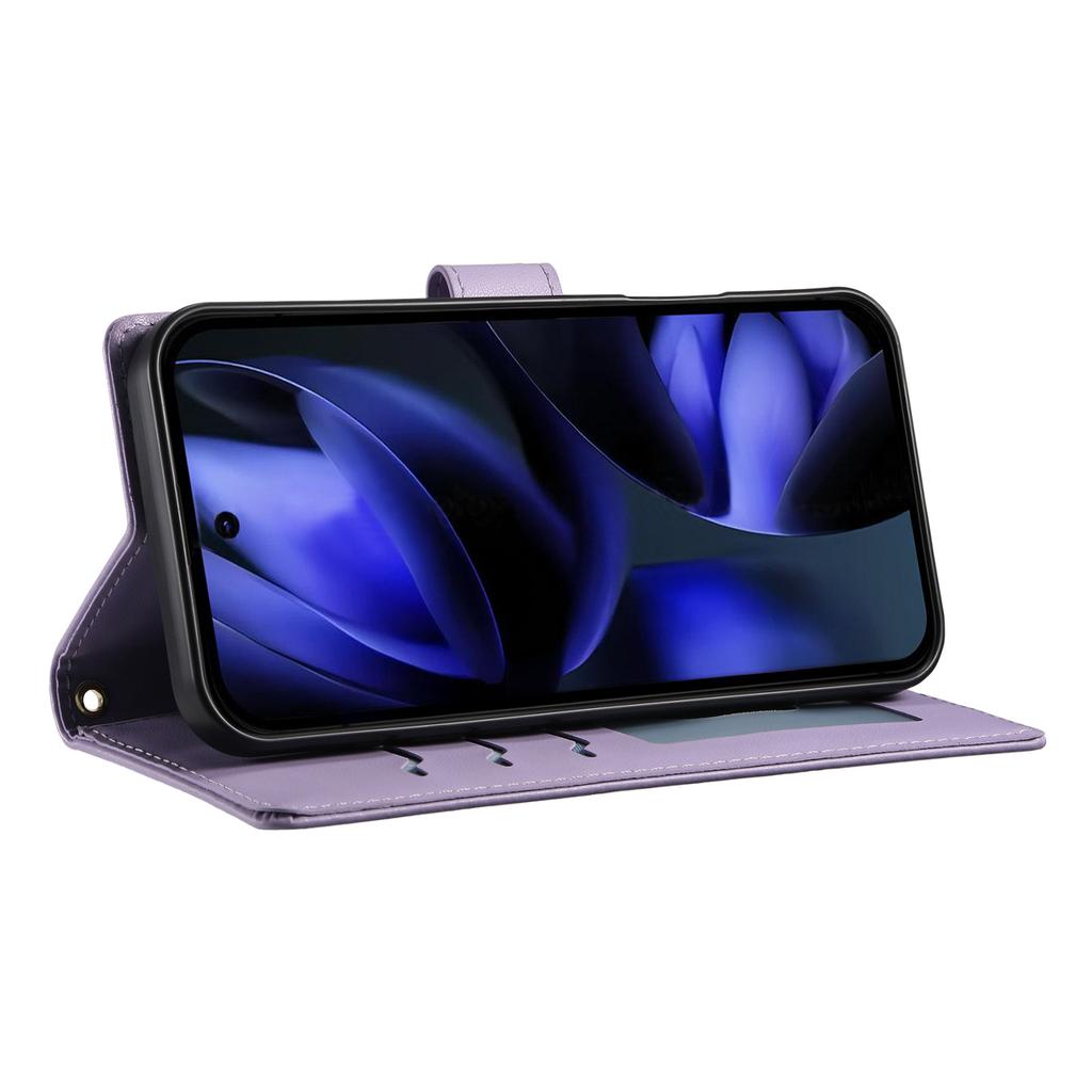 For Google Pixel 9a Case Rhombus Stitching Wallet Stand Leather Phone Cover with Long/Short Strap