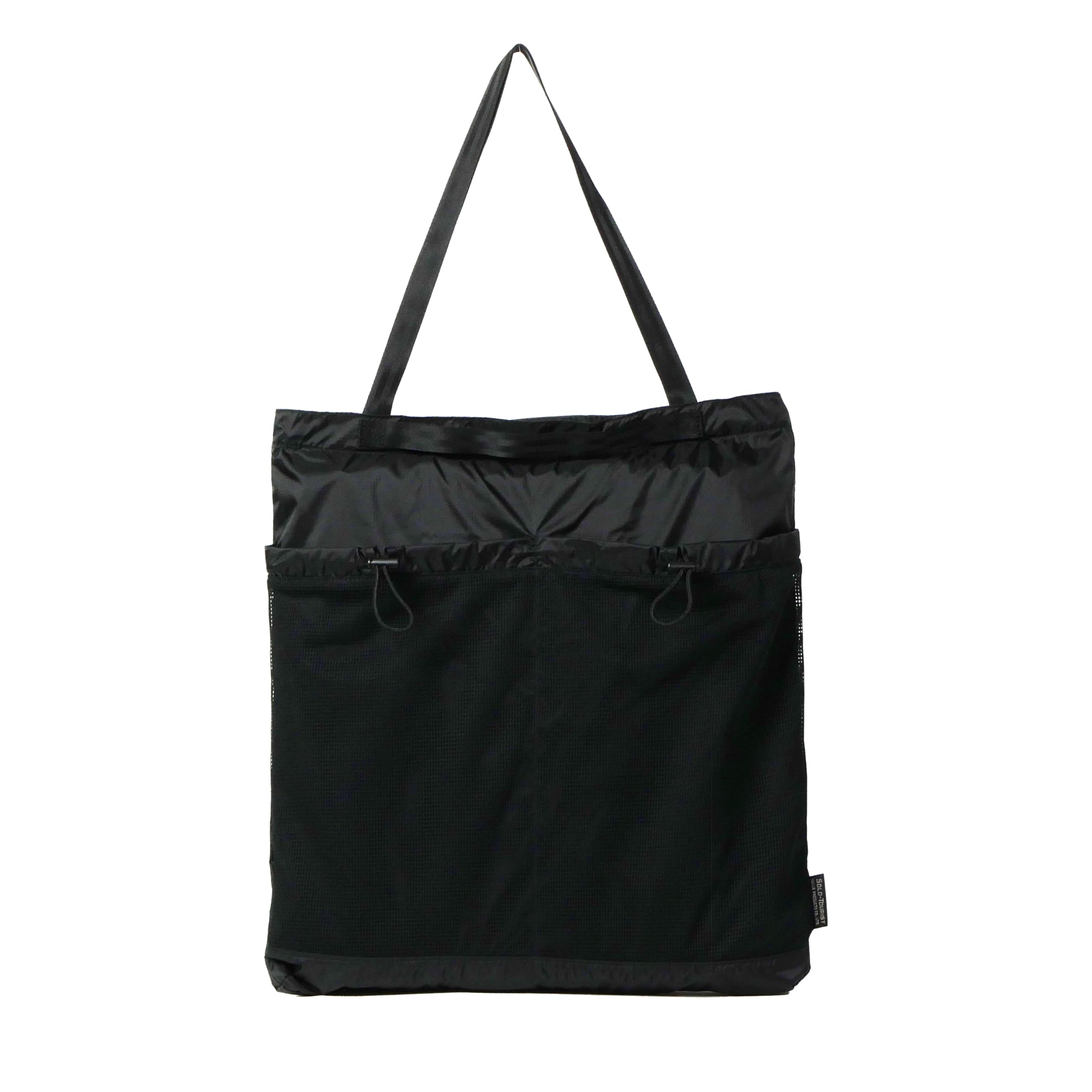 

Складная сумка-тоут, складывается, вмещает B4, примерно 7, изготовлена из нейлона ROBIC с сеткой, портативная для сумок с записями, сверхлегкая (90г), Компактно, Документы, чёрный