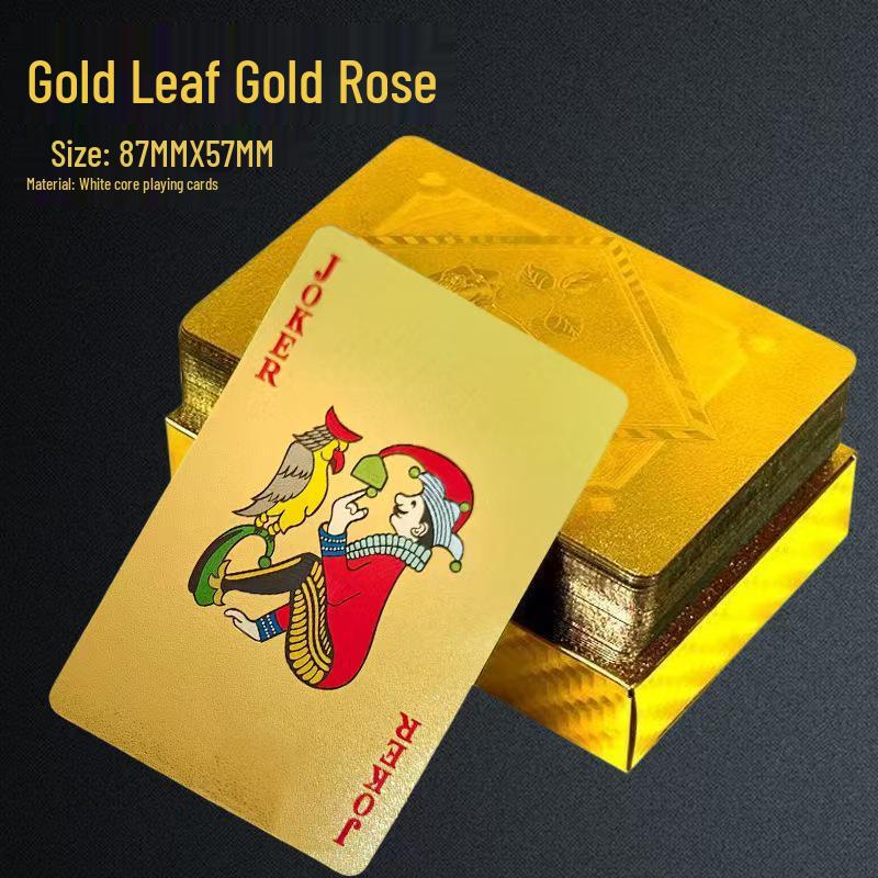 High-Grade Gold Foil Durable PVC Waterproof Poker Cards for Party Games