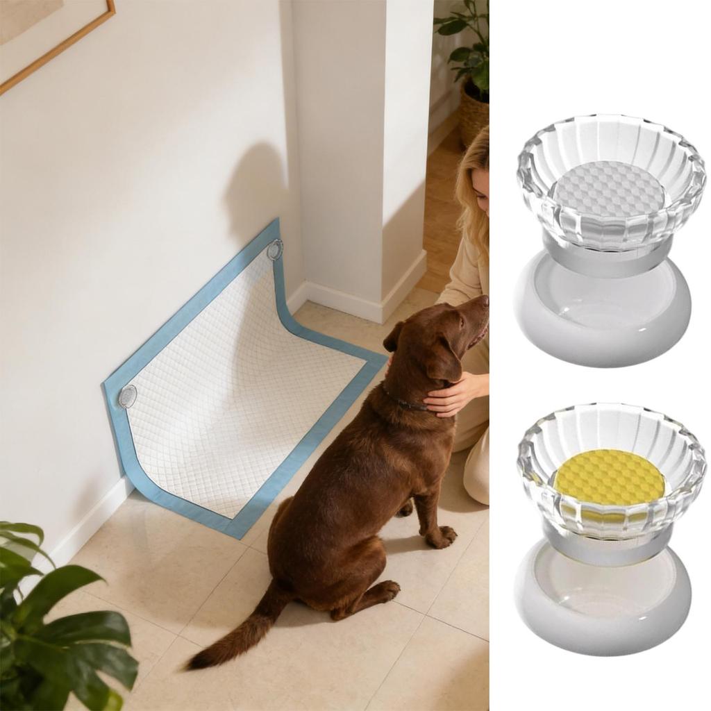 Dog Pee Pad Holder 2-Piece Anti-Slip Reusable Adhesive Potty Training Pad Magnetic Holder for Leg Lifting Puppy Canine Urine