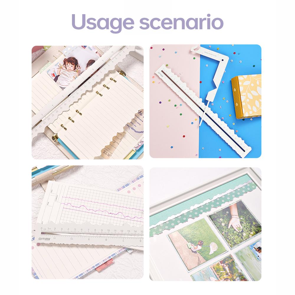 KWtrio Kovové pravítko na trhání papíru Řezací pravítko pro 30 cm 11 palců