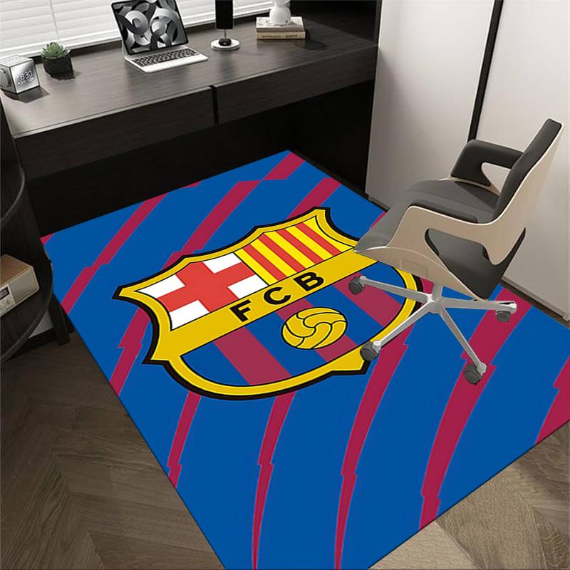 1 יחידה שטיח רצפה נגד החלקה בגודל XL של FC Barcelona, למשרד, למשפחה, לחדר שינה, לסטודיו, שטיח שטח גדול, שטיחים פנימיים