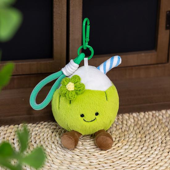 Niedlicher Fruchtsaft Plüsch Schlüsselanhänger Sommer Tropisches Thema Kokosnuss Zitrone Tasche