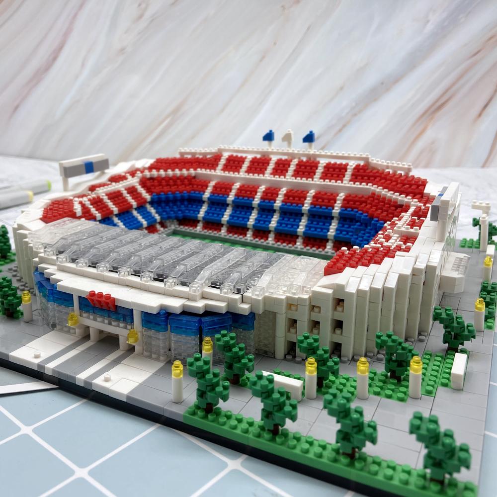 Barcelona Style Soccer Stadium Model Party Gifts Micro Mini Bricks Architecture Football Field Building Blocks Set Toys for Adul