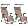 Day and Night - Day and Night Folding Chairs 2 Units Gray Taupe Textilene