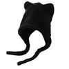 New Rope Cute Cat Ears Knitted Hat Autumn and Winter Warm Ear Protection Hat Fashionable Face Small Wool Hat