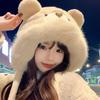 Plush Bear Pullover Cap Soft Winter Warm Hat Creative Bear Ear Beanies Hat  Streetwear