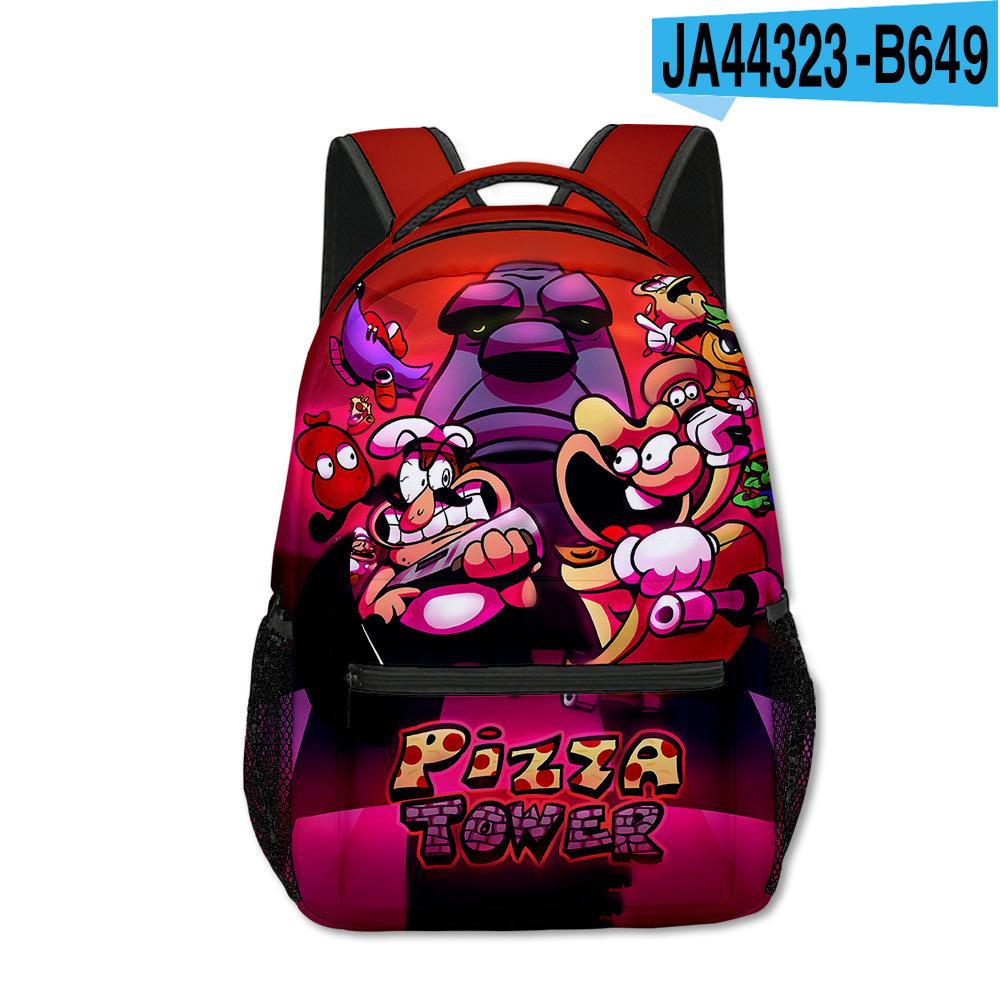 Kpop Jugendliche Schultaschen Unisex Pizzaturm Pfeffermann Reisetaschen 3D-Druck Oxford Wasserdicht Notizbuch Schulterrucksäcke