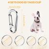 Dog Tag Clip 4-pieces Stainless Steel Quick Clips for Pet Collars Dog Cat Positioning Device Secure Supplies for Outdoor