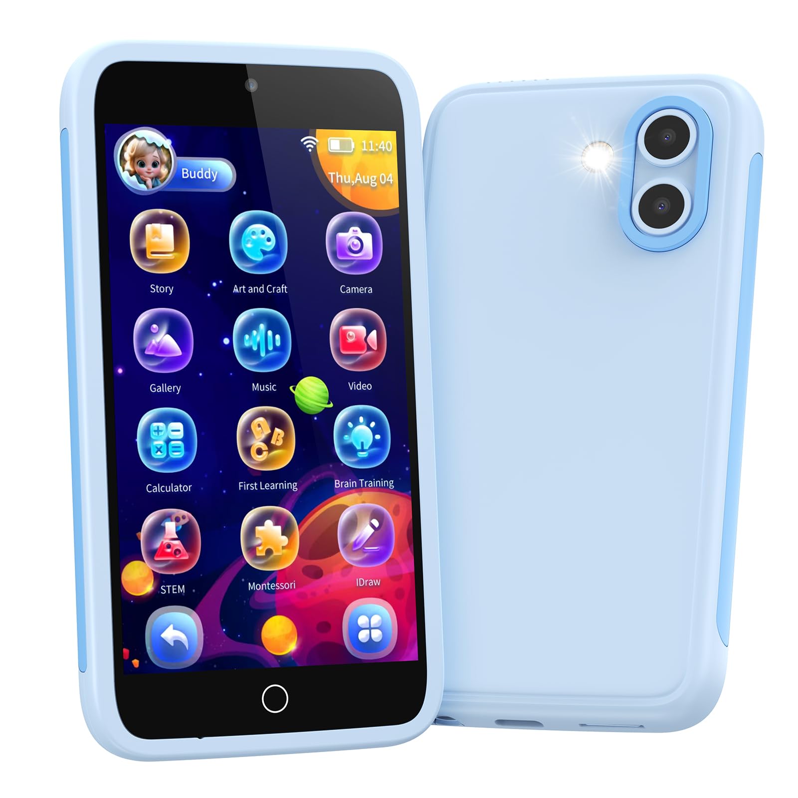 

orantronx Смартфон Модель 2025 Сенсорный Экран Передний и Задний 1500 мАч Смартфон с Силиконовым Обучающим Рисованием Фото Видео Образовательный Японский