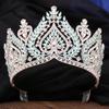 Royal Queen Crystal Diadem Bridal Crown Pageant Miss Tiaras Combs Headdress Bride Wedding Dress Hair Jewelry Accessories