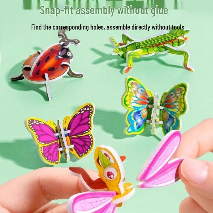 3D Insect Stereo Jigsaw Puzzle - Creative DIY Educational Toy for Kids