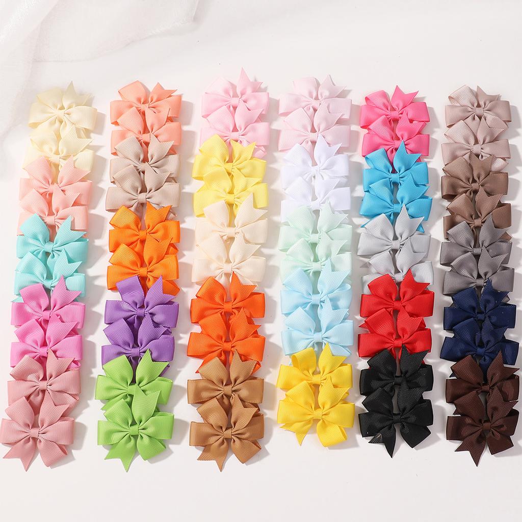 10/20PCS 2.5inch Grosgrain Ribbon Bows Hair Clips for Baby Girls Sweet Solid Color Hairpin Barrettes Headwear Hair Accessories