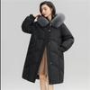 YAYA Women's Long Over-Knee Fur Collar Down Parka