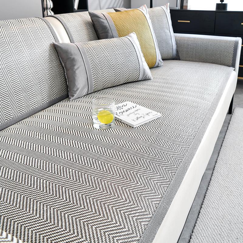 Summer Rattan Mat Cool Sofa Cushion Non-Slip Sofa Cover Summer Breathable Living Room Straight Sofa Cover Towel Simple