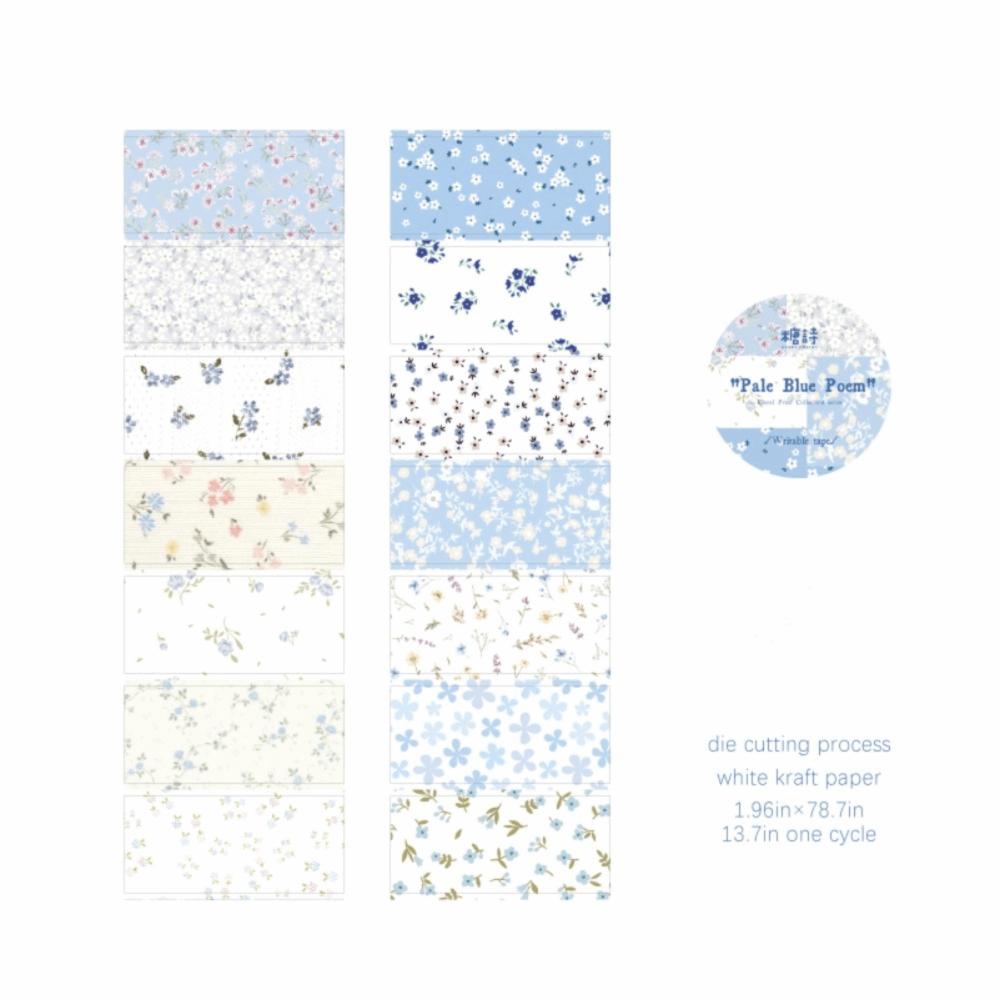 Floral Collection Series Decor Label Stickers Colored Adhesive Paper Tape New Washi Tape Journal