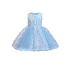 Mädchen-Netzkleid, Buntes dreidimensionales Blumenmädchen-Hochzeitskleid, Prinzessinnenkleid, Kinderkleid
