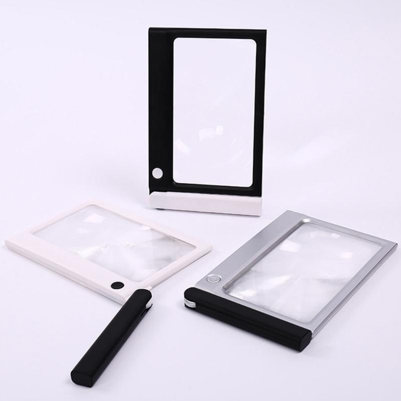 Handheld Magnifier with Bright LED Light Large Viewing Area Reading Aid with Light for Macular Degeneration Support