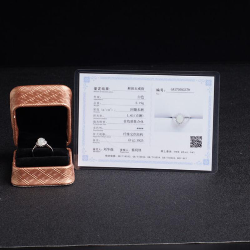 Tancise Classic 925 Sterling Silver  Zircon Jade Ring Ladies Jewelry Wedding Promise Party Gift