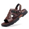 Men's 2023 Dual-Purpose Leather Sandals: Casual Beach Shoes for Summer