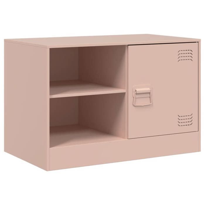 VidaXL Meuble TV rose 67x39x44 cm acier, banc TV, meuble télé, meuble multimédia, buffet TV, meuble hifi, centre de 841693