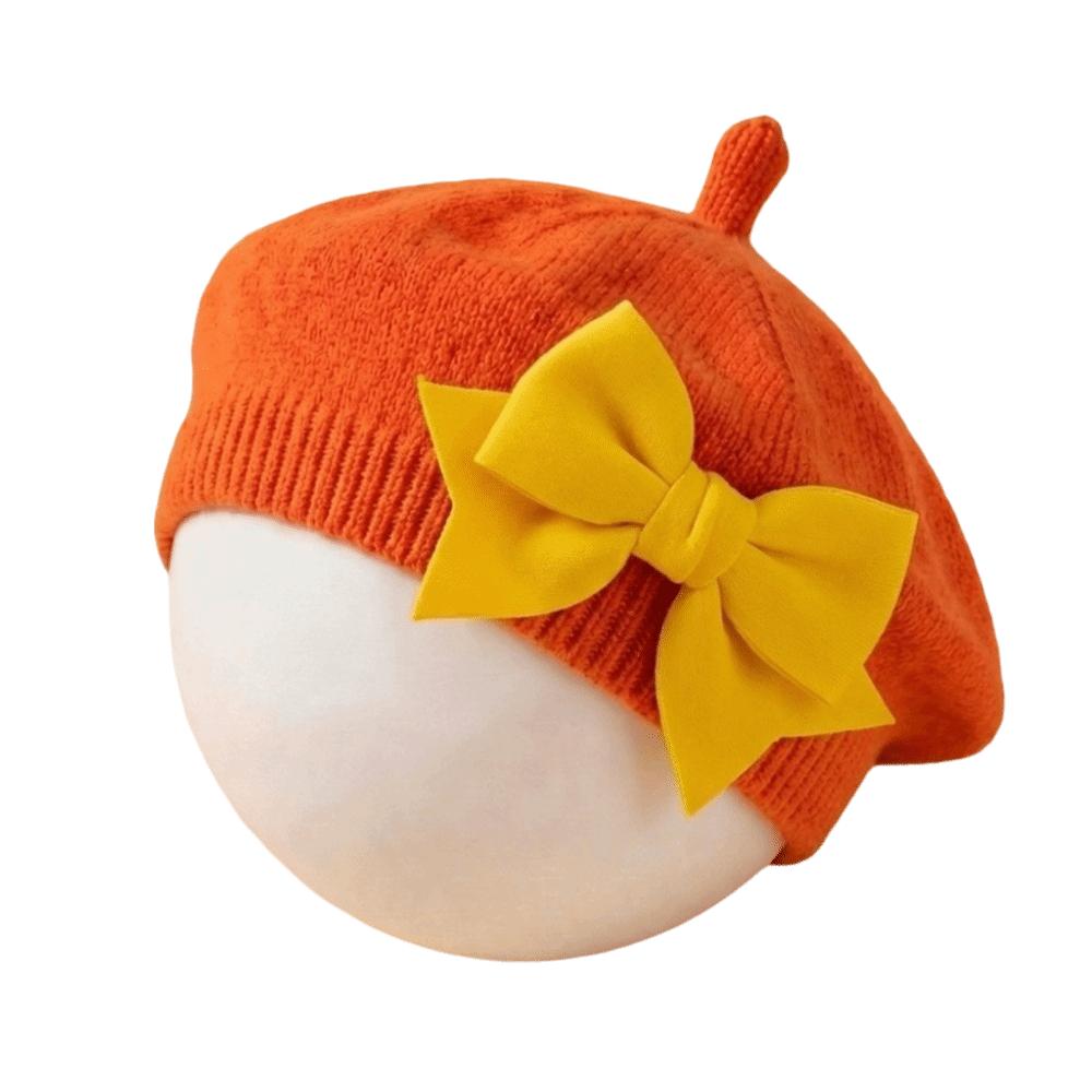 Bébé Doux Grande Fleur Beret Tricoté Chapeau Chaud Mignon Enfants Bonnet Casquette Quotidien