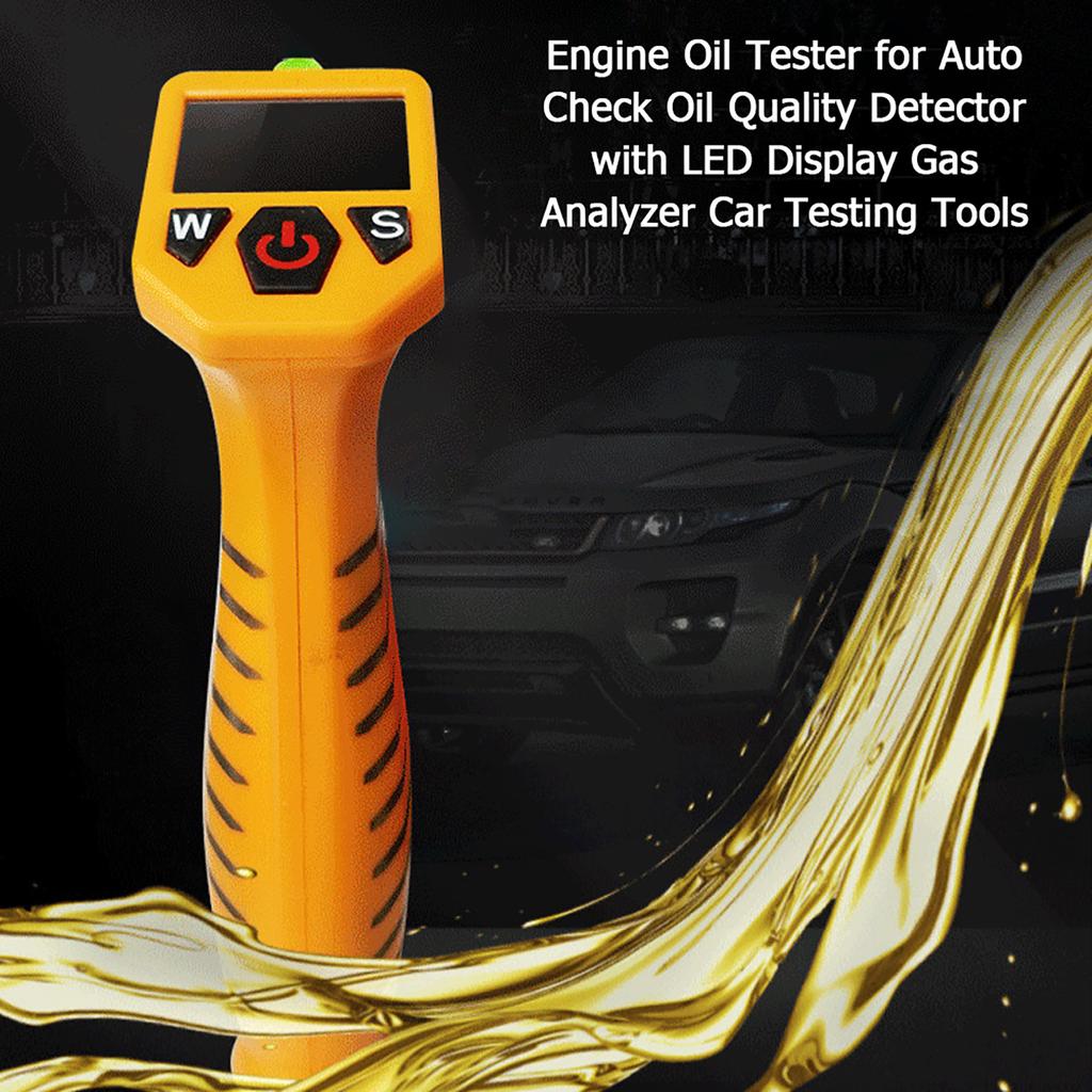 Engine Oil Detector with LED Display Gas Analyzer Car Testing Tools Portable for Accurate Msurement Yellow ABS