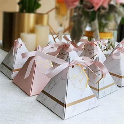 20 Pcs Europe Triangular Pyramid Style Candy Box Wedding Party Supplies Paper Gift Boxes