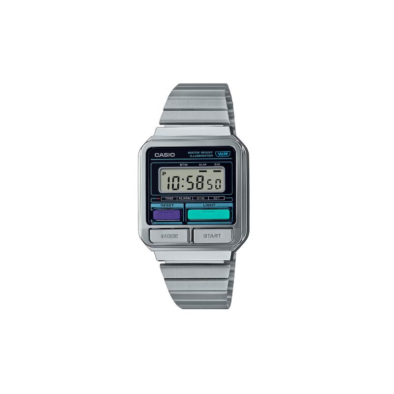 

Casio VINTAGE Series-A100 Life Waterproof Quartz Movement Stainless Steel Strap Japanese and Korean Watch Uniform for Men and Women Gray A120WE-1A серый