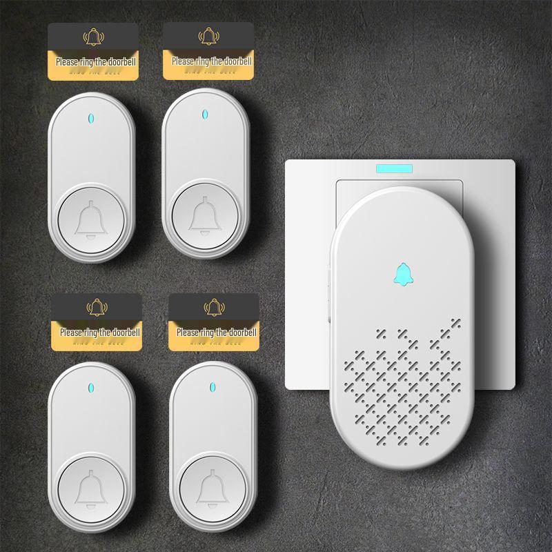 Wireless Long-Distance Smart Doorbell for Home & Office - One-to-Two Remote Control with Adjustable Volume for Elderly Assistance