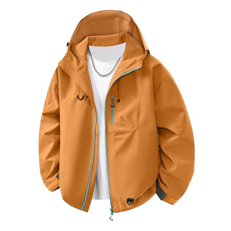 Men's and Women's Outdoor Casual Hiking Jacket Windproof Waterproof Hooded Jacket Thin Coat