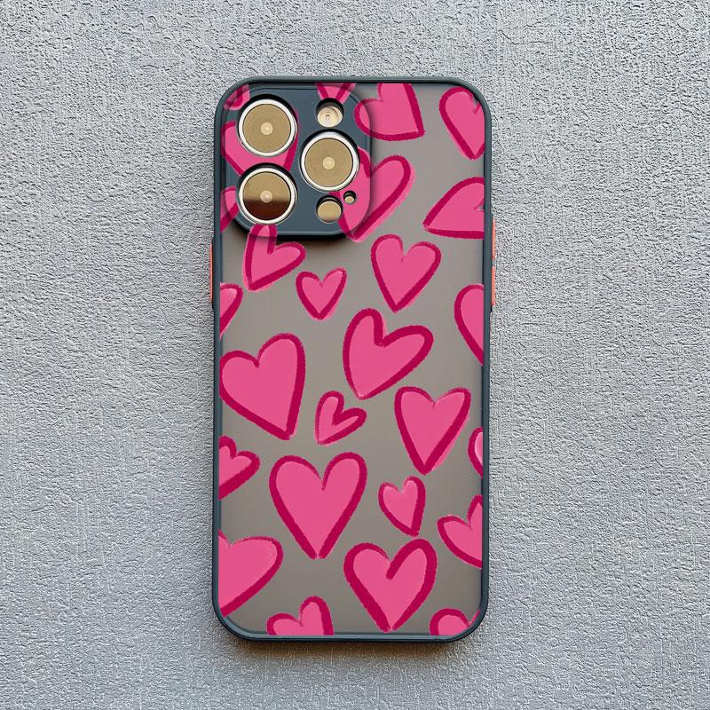 

Cute Love Heart Pattern Protective Phone Cases for Iphone 15 11 12 13 Pro Max Mini 16 14 Pro Max Plus X XR XS Shockproof Cover iphone 13Mini
