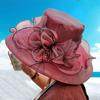 Beach Hat Floral Design Sun Protection Adjustable Organza Thin Elegant Sun Cap Fashion Accessories
