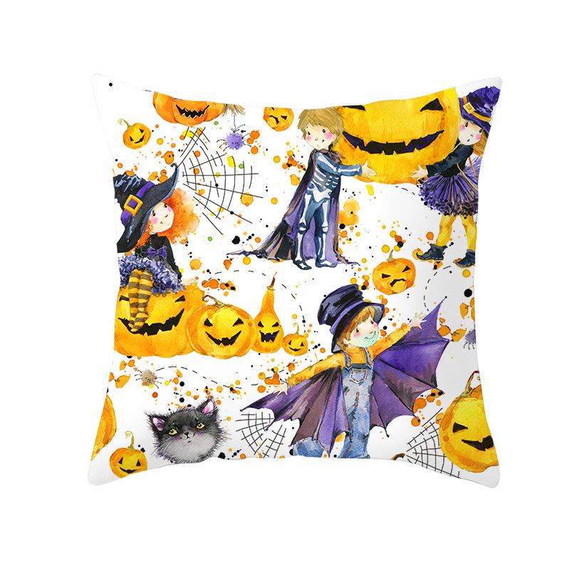 New Halloween Pumpkin Pillow Cover Home Peach Skin Home Decoration Supplies Cushion Waist Pillow Cover