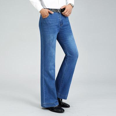 Jeans Sueltos de Pierna Ancha Elásticos para Hombre Pantalones Vaqueros Acampanados